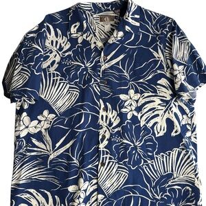 VTG KALAHEO HAWAIIAN MEN’S Shirt Big & tall Blue and White Size XL MADE IN USA